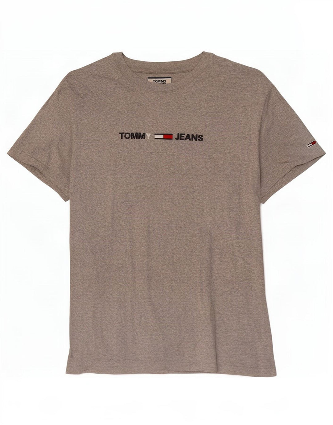 Męska koszulka z grafiką Tommy Hilfiger, średnia szara bawełna