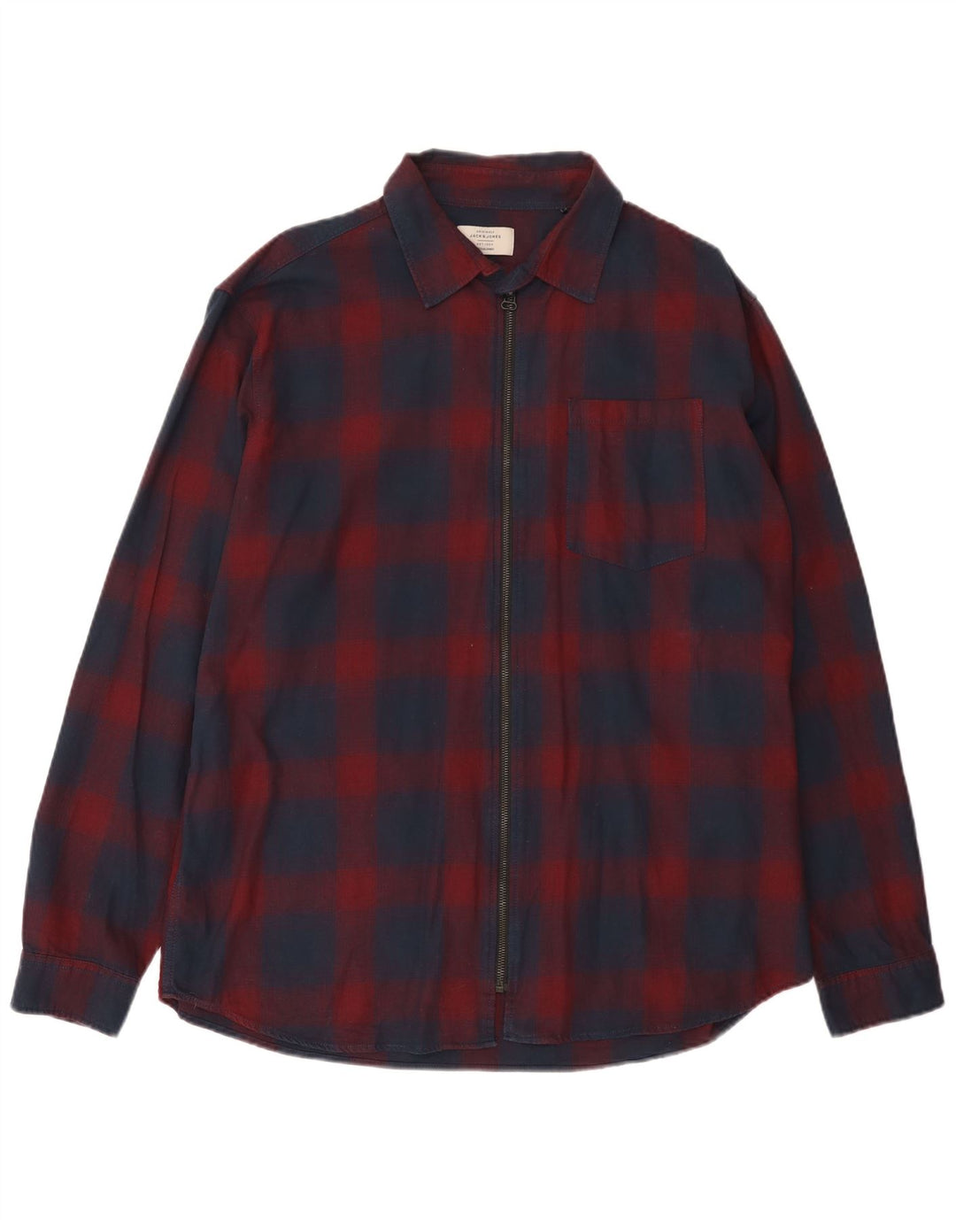 Męska koszula flanelowa Jack & Jones 2XL, bawełniana w czerwoną kratę