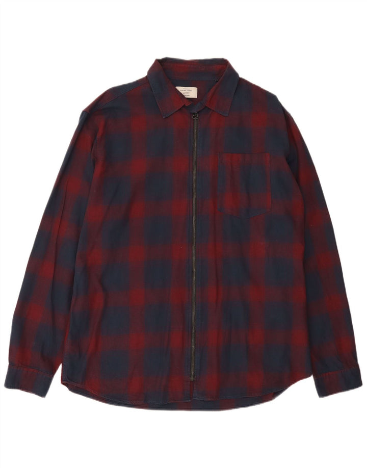 Męska koszula flanelowa Jack & Jones 2XL, bawełniana w czerwoną kratę