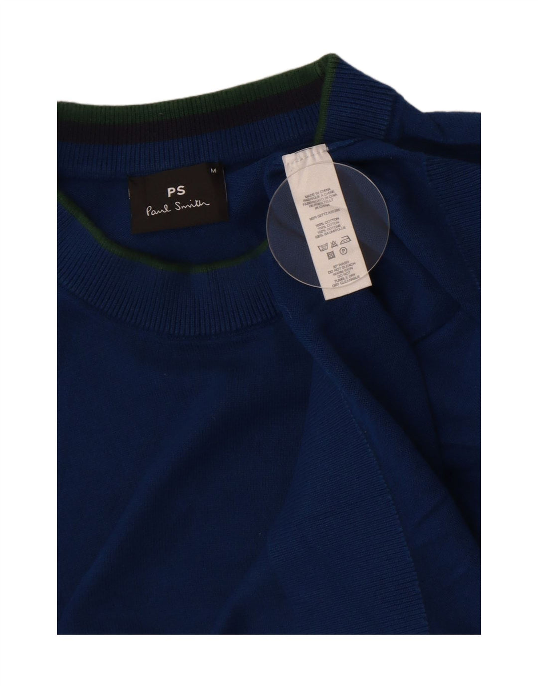 Męski sweter Paul Smith z okrągłym dekoltem, średnioniebieski, bawełniany