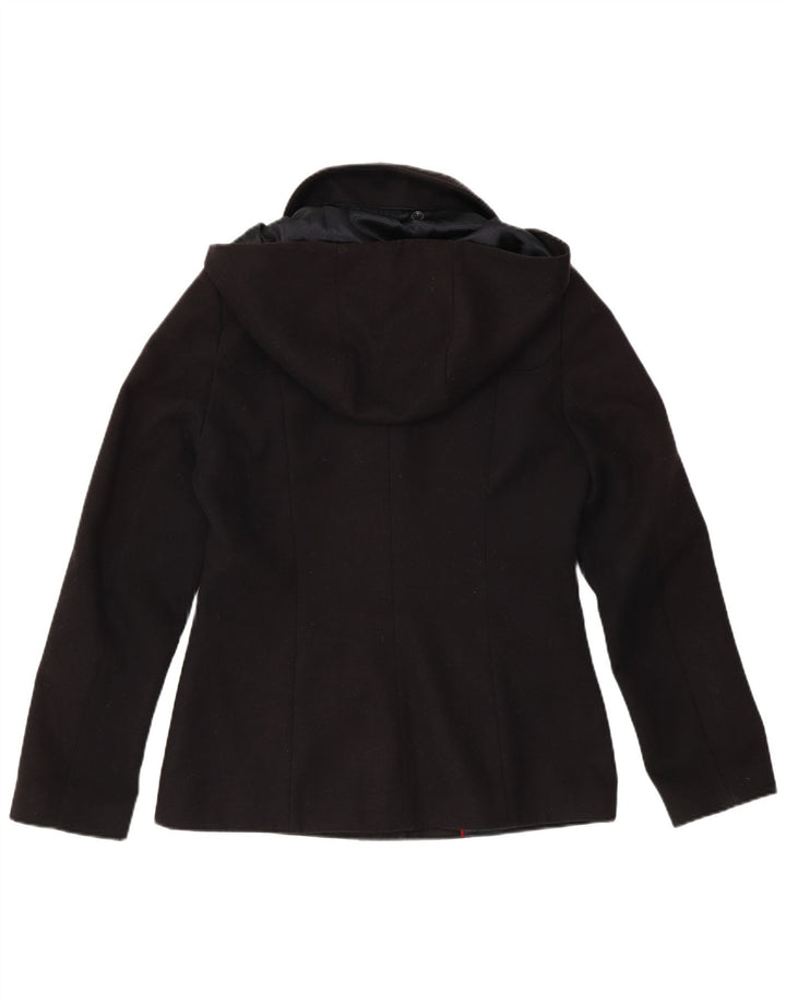 LAURA ASHLEY Damska marynarka z kapturem i 5 guzikami, UK 10, mała, granatowa