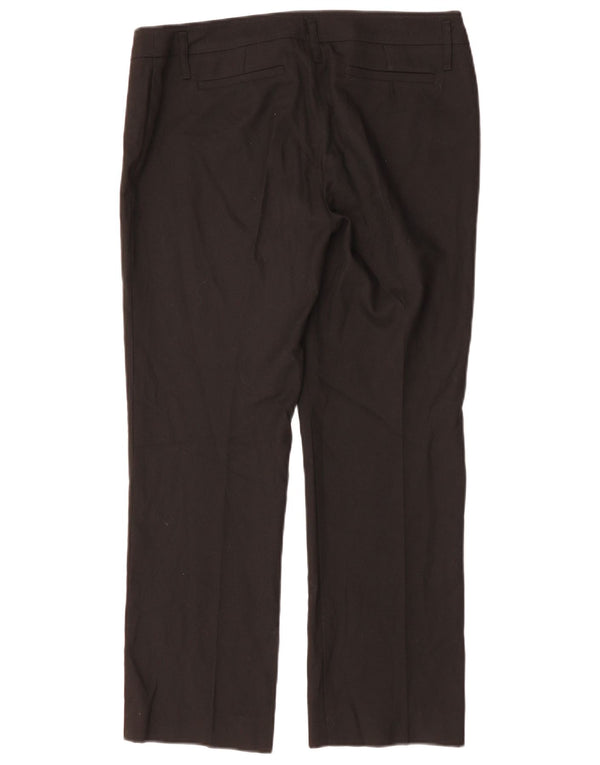 Damskie proste spodnie garniturowe MARELLA UK 14 duże W34 L28 Czarny poliester