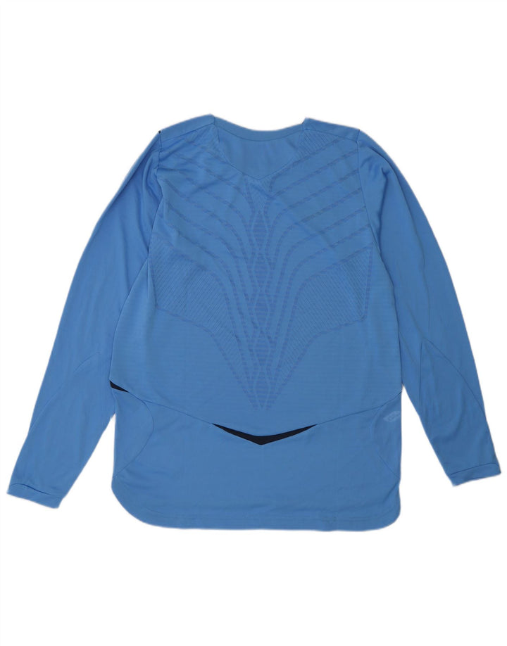 Męski top Umbro z długim rękawem, mały, niebieski, poliester z blokami kolorów