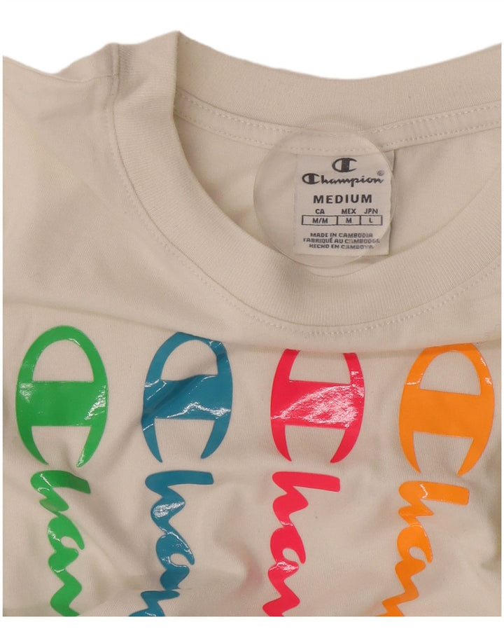 Damska koszulka Champion Crop Graphic Top UK 14 Medium White