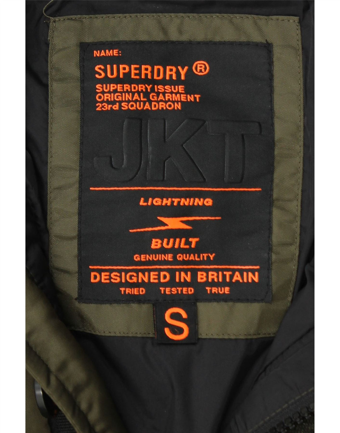 SUPERDRY Męska ocieplana kurtka z kapturem UK 36, mały nylon w kolorze khaki