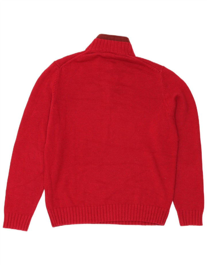 Męski sweter zapinany na zamek Massimo Dutti XL, czerwony, bawełniany
