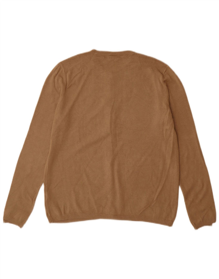 ZARA Womens Cardigan Sweater UK 14 Large Brown Viscose