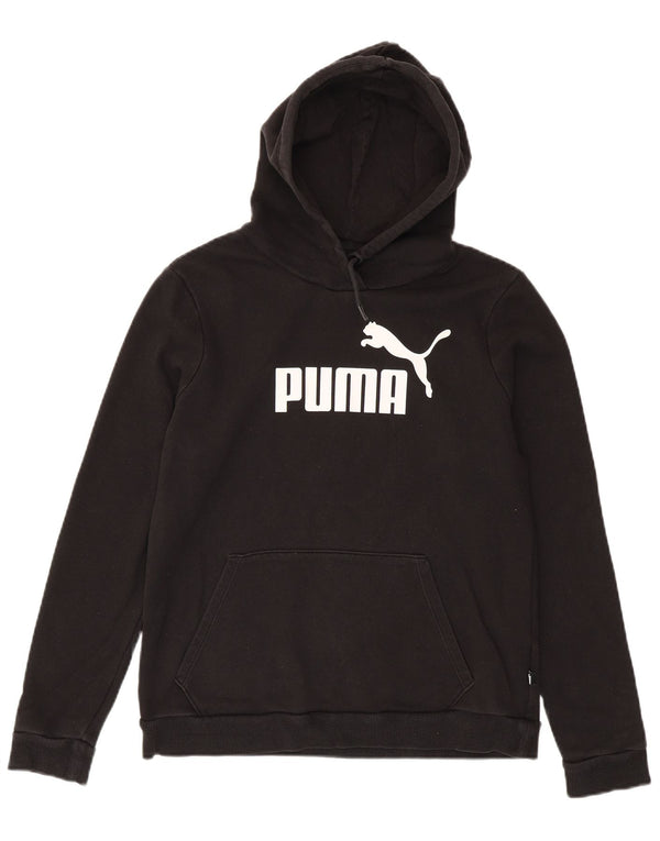 Damski sweter z kapturem Puma z grafiką UK 16, duży, czarny, bawełniany