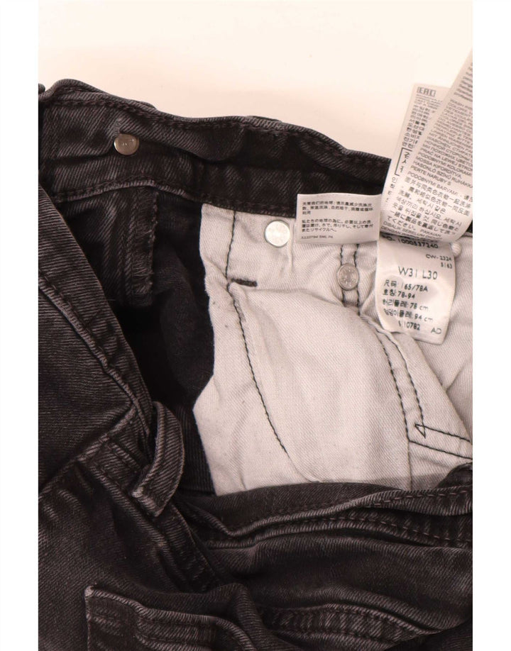 Męskie dżinsy Levi's 514 Straight W31 L30 Czarna bawełna