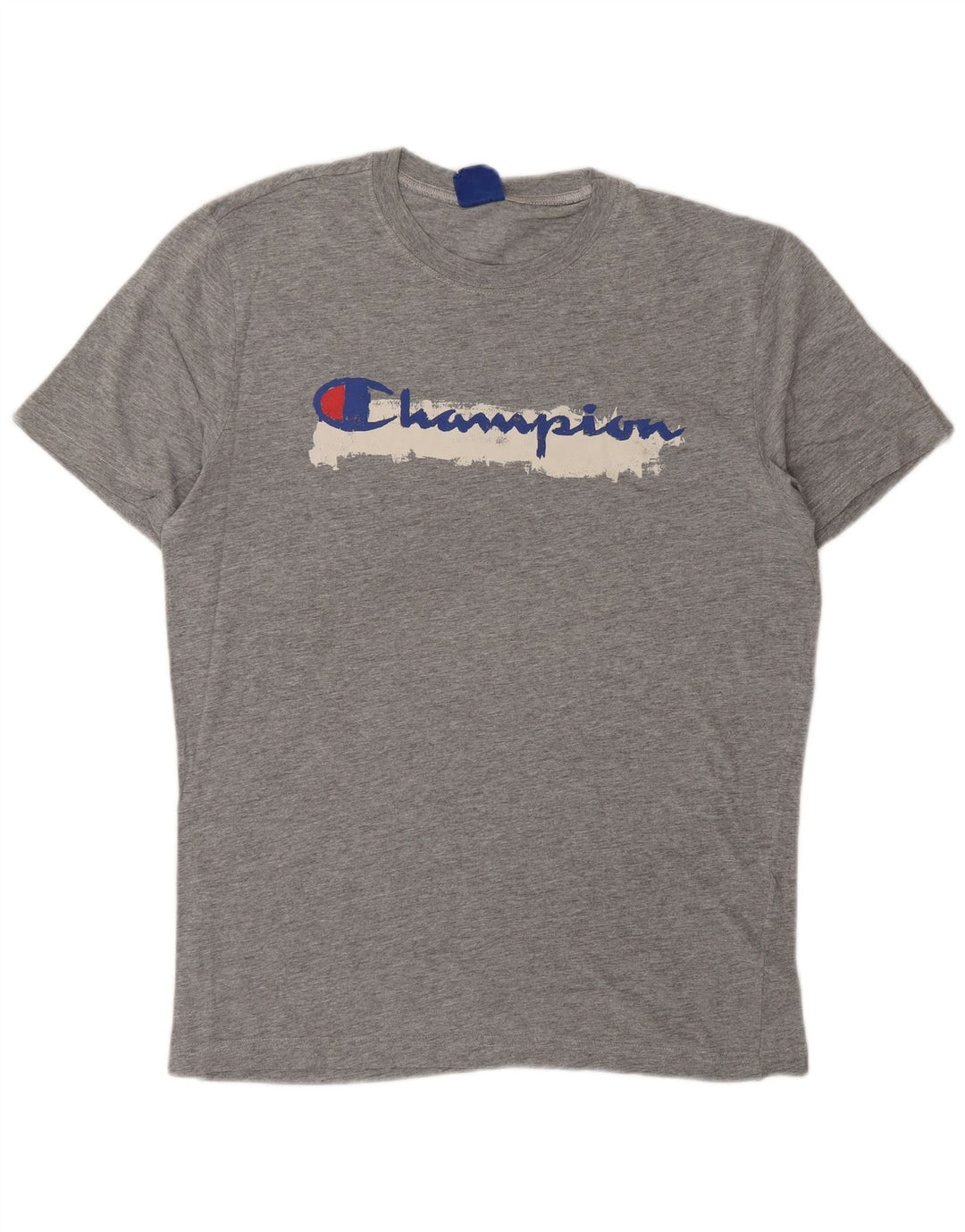 Męski T-shirt z grafiką CHAMPION, duży, szary, nakrapiany