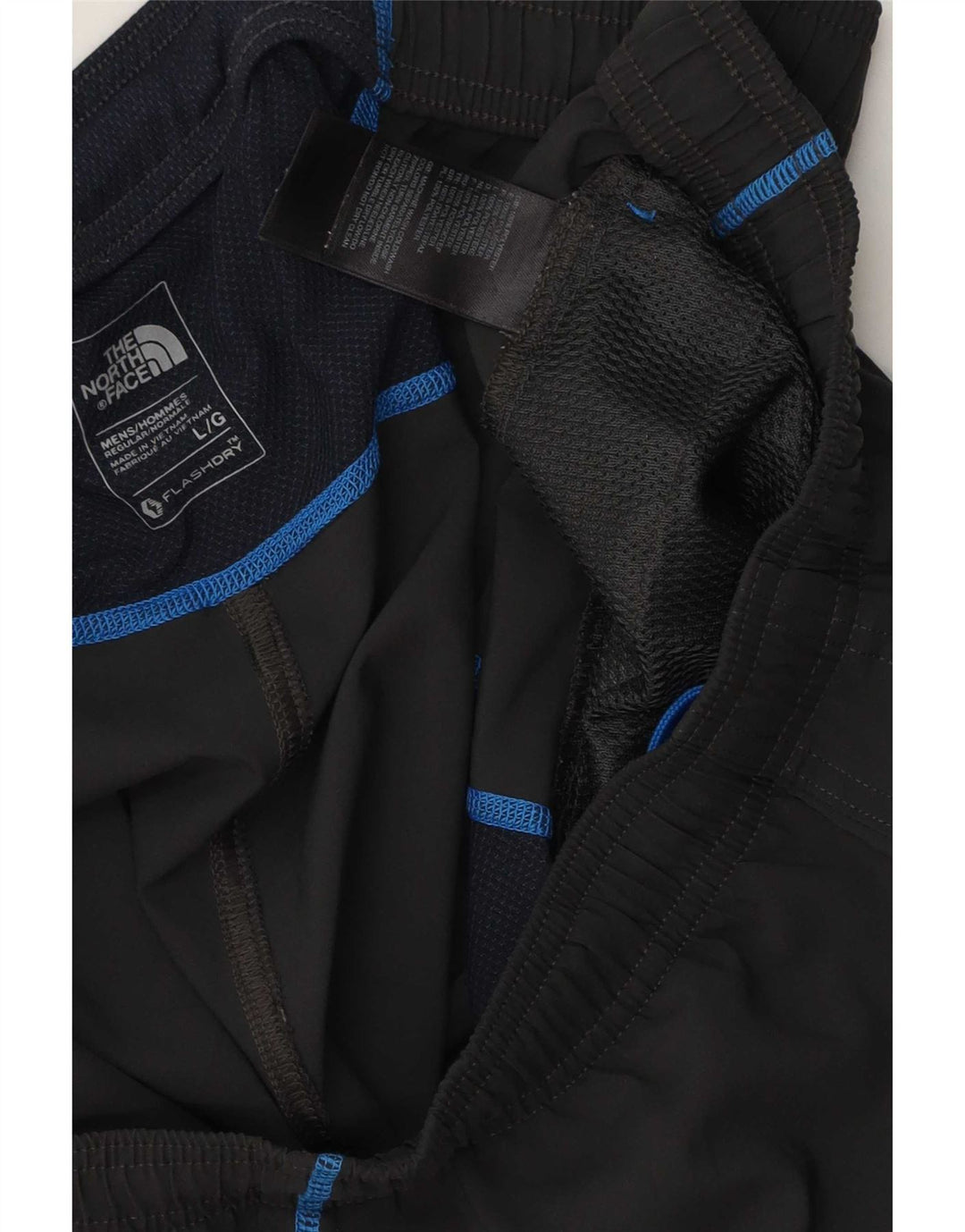 Męskie spodenki sportowe The North Face z grafiką, duże, poliestrowe w czarne paski