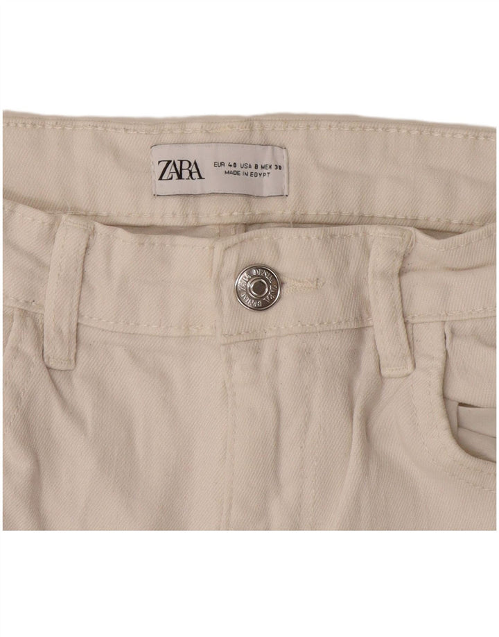 Damskie proste dżinsy Zara EU 40 Medium W30 L27 Białe