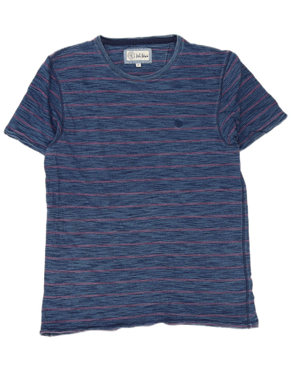 T-shirt męski Fat Face Top, średni, granatowy, bawełniany w prążki