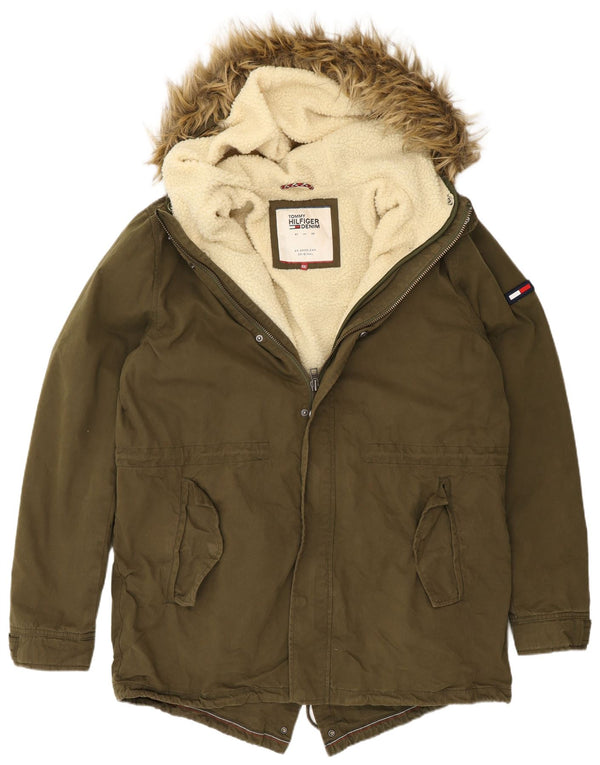 Męska kurtka parka z kapturem Tommy Hilfiger UK 44 2XL Khaki Poliester