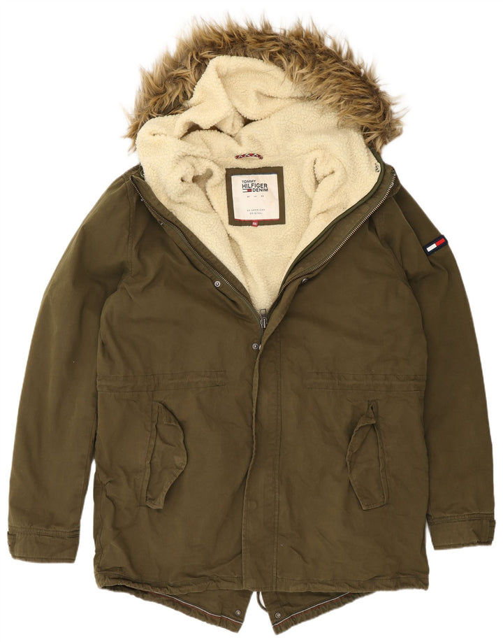 Męska kurtka parka z kapturem Tommy Hilfiger UK 44 2XL Khaki Poliester