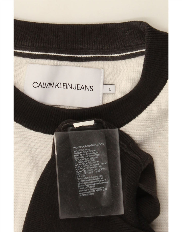 Męska bluza z grafiką Calvin Klein Jeans, duża, czarna, z blokami kolorów