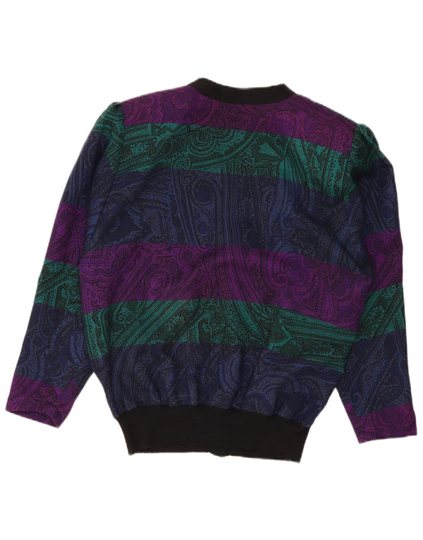 Sweter damski VINTAGE UK 16, duży, wielobarwny, wełniany paisley