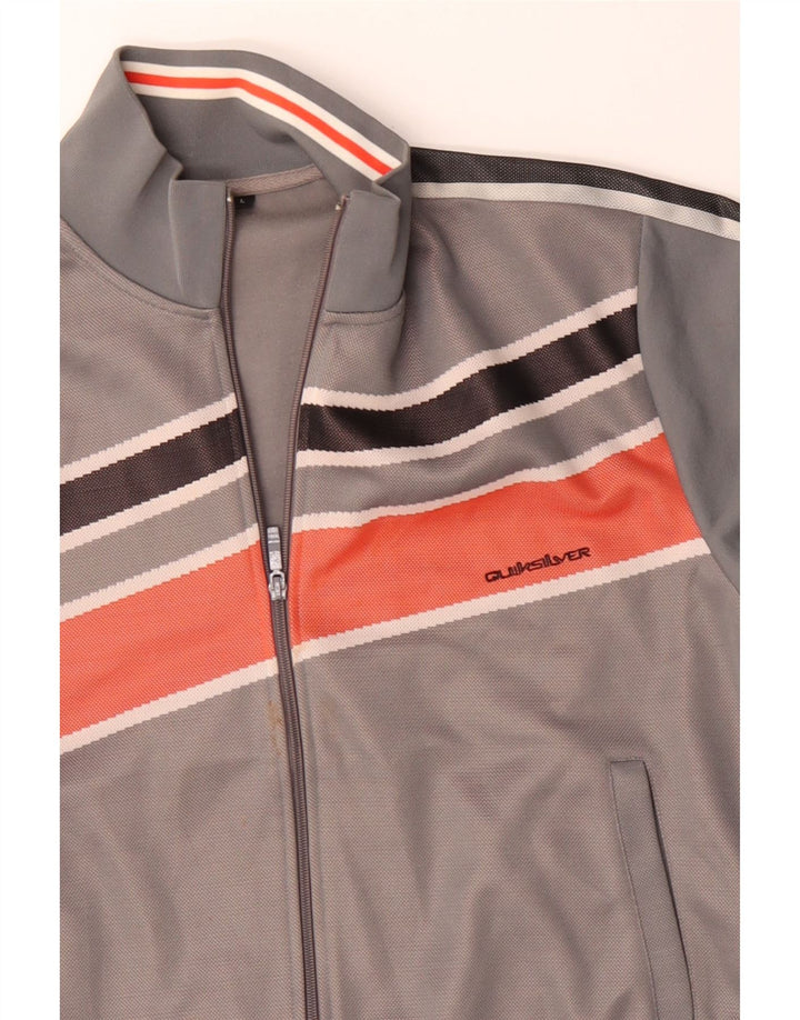 Męska kurtka dresowa QUIKSILVER, duża, szara, z blokami kolorów