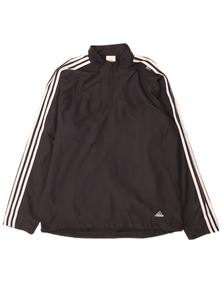 Adidas Męski sweter z zamkiem błyskawicznym na szyi, duży, granatowy sportowy