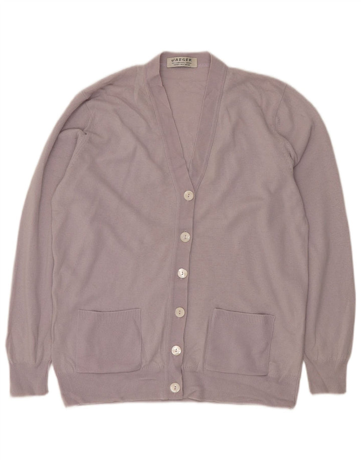 Sweter damski Jaeger UK 14 Średni fioletowy owcza wełna