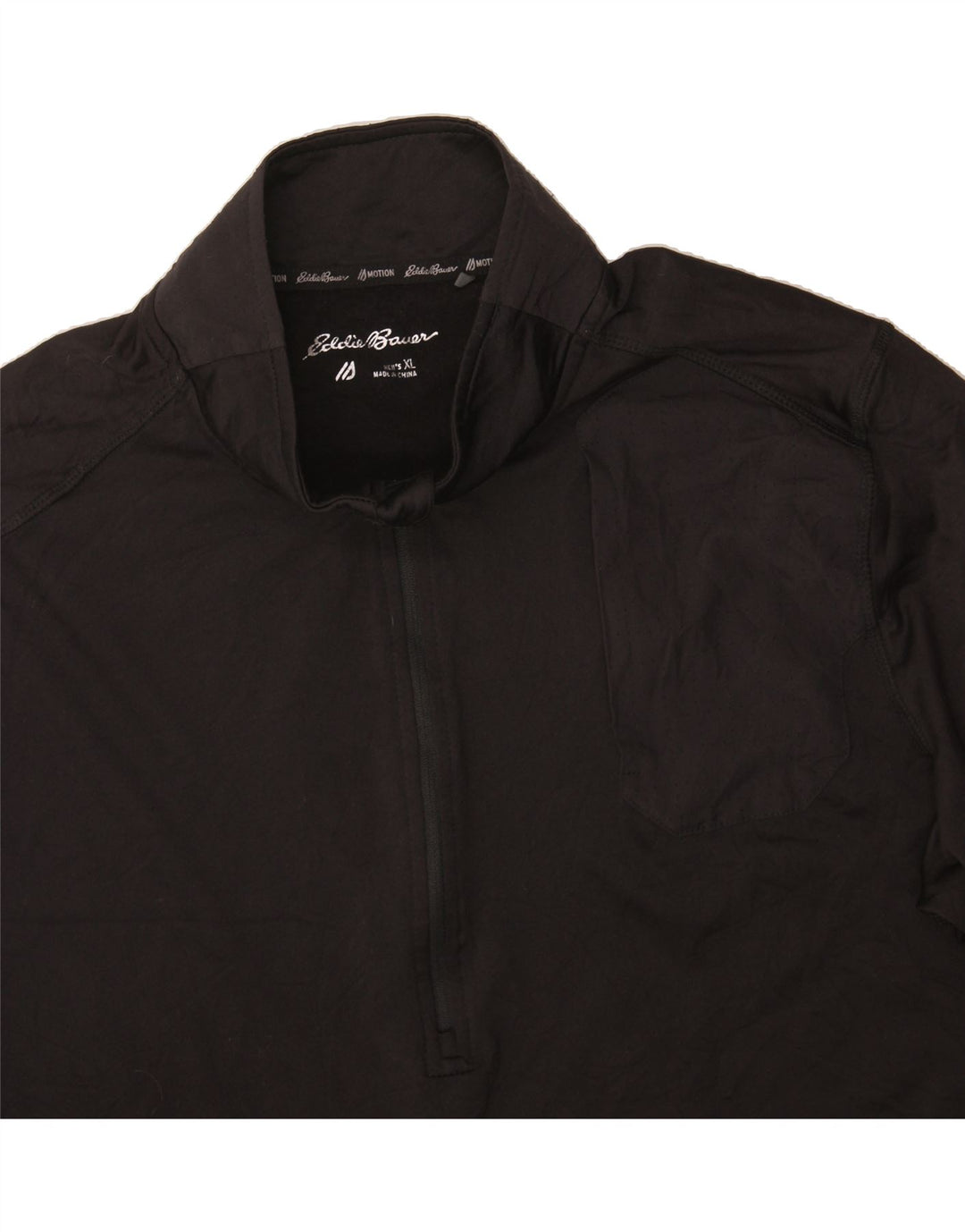 EDDIE BAUER Mens Zip Neck Pullover Tracksuit Top XL Black Vintage Eddie Bauer and Second-Hand Eddie Bauer from Messina Hembry 
