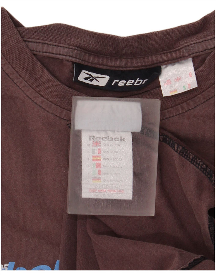 Męska koszulka Reebok z grafiką, duża, brązowa, bawełniana