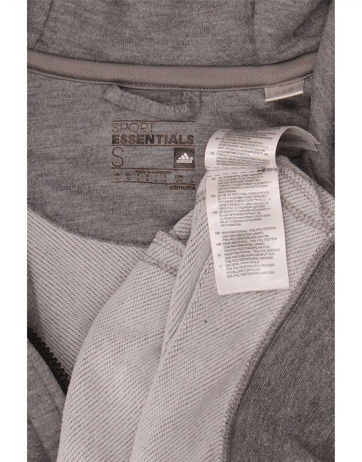 Adidas Męski sweter z kapturem Climalite Zip, mały, szary, nakrapiany poliester