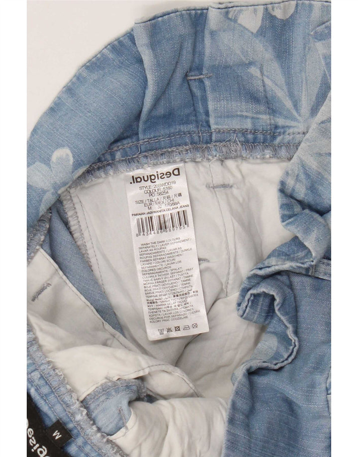 Damskie spodnie Cargo Harem Desigual Medium W32 L28 Niebieski kwiatowy Lyocell