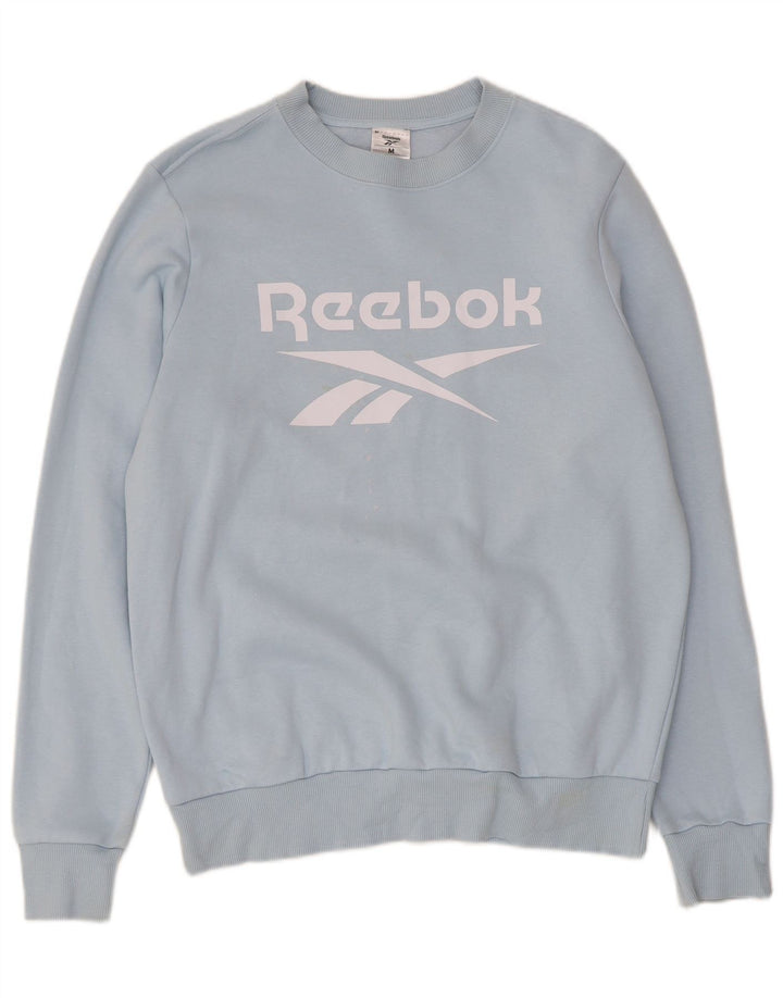 Męska bluza Reebok z grafiką, średnioniebieska, bawełniana