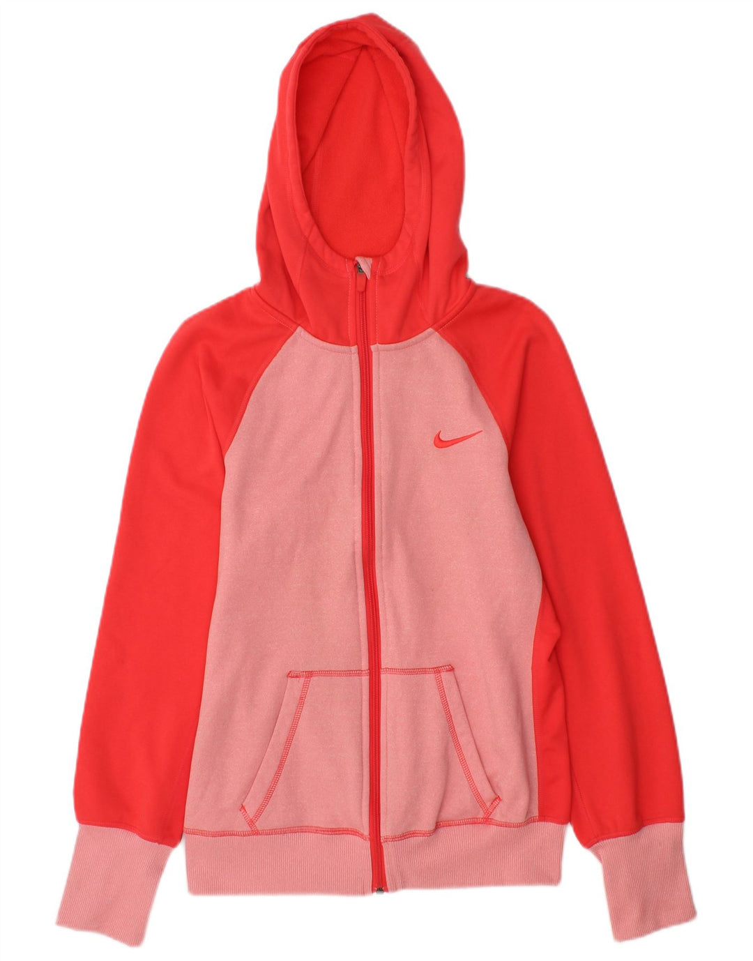 Damski sweter z kapturem NIKE Therma-Fit, UK 10, mały, różowy, z blokami kolorów