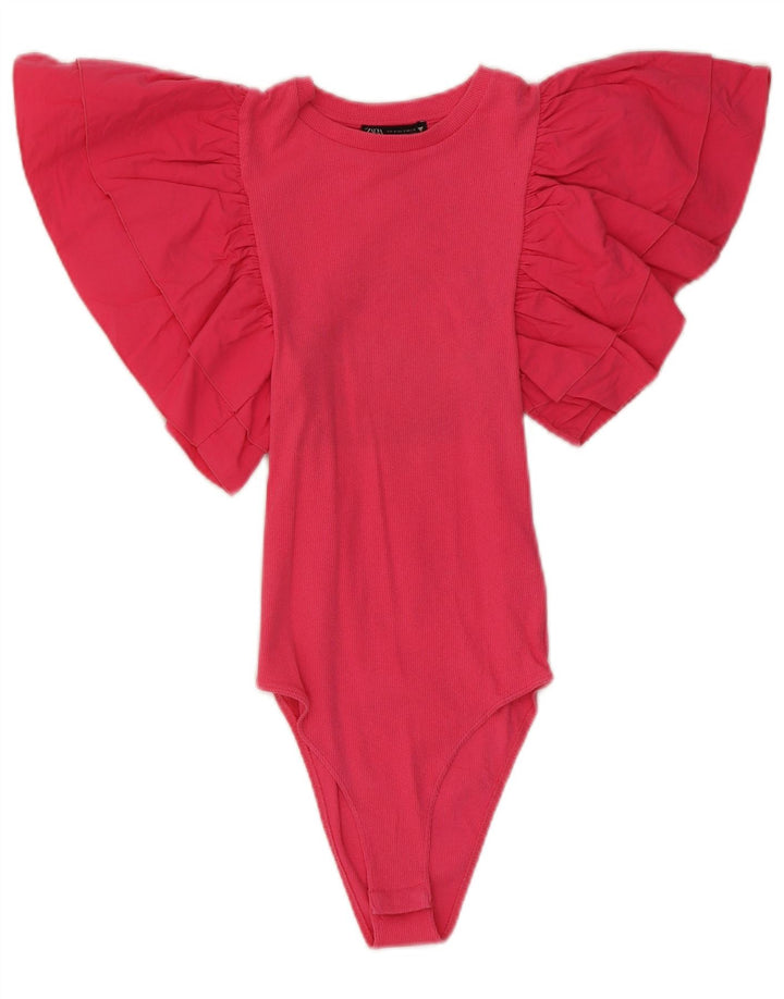 Body damskie Zara Batwing UK 8 Small, różowe, bawełniane
