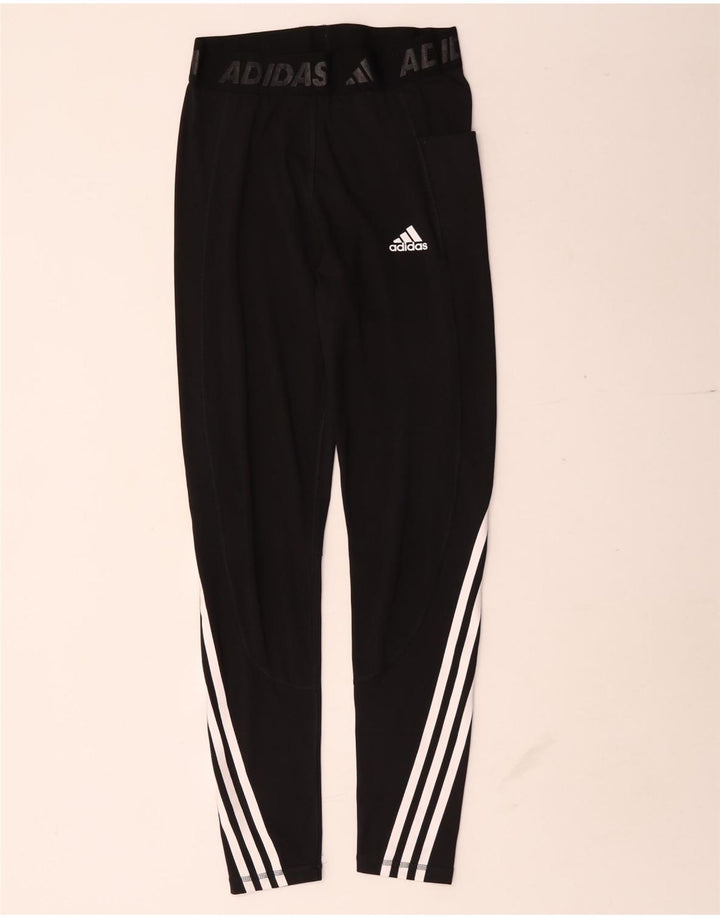 Damskie legginsy Adidas Graphic UK 8, małe, czarne, poliestrowe