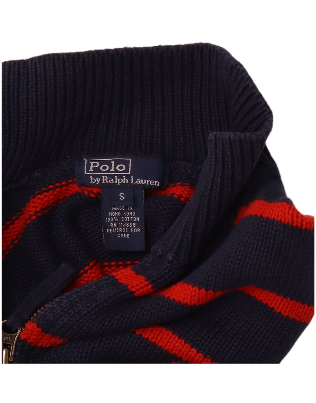POLO RALPH LAUREN Chłopięcy sweter zapinany na zamek, 7-8 lat, mały, granatowy