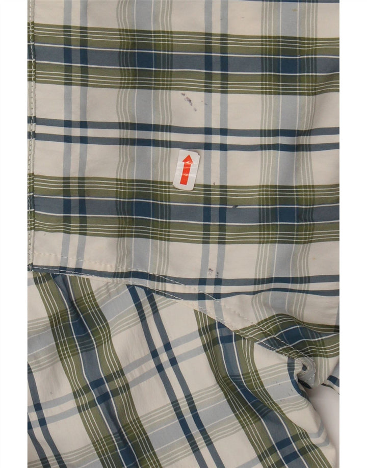 Koszula męska z krótkim rękawem EDDIE BAUER, poliester w kolorze khaki, w kratkę