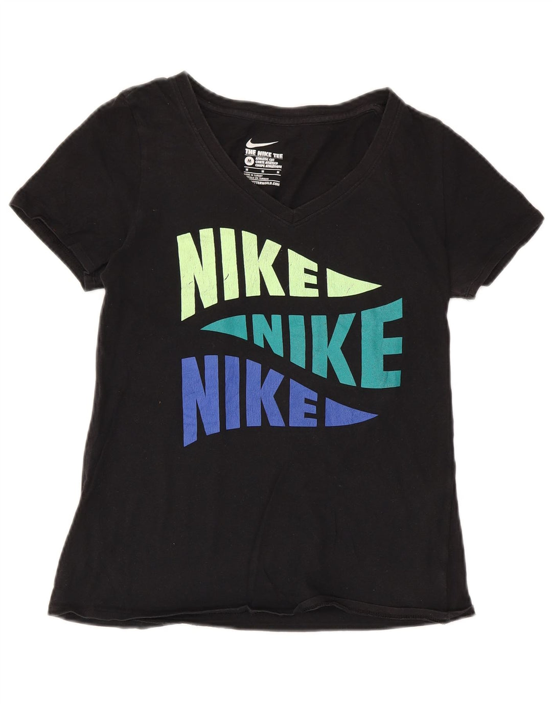 Damski T-shirt Nike Athletic Cut Graphic Top UK 14 Średni Czarny