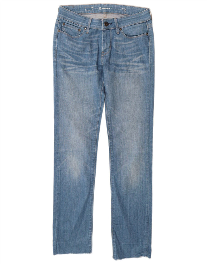 Damskie jeansy Levi's o lekkim zakrzywieniu i średnim wzroście W25 L29 Niebieska bawełna
