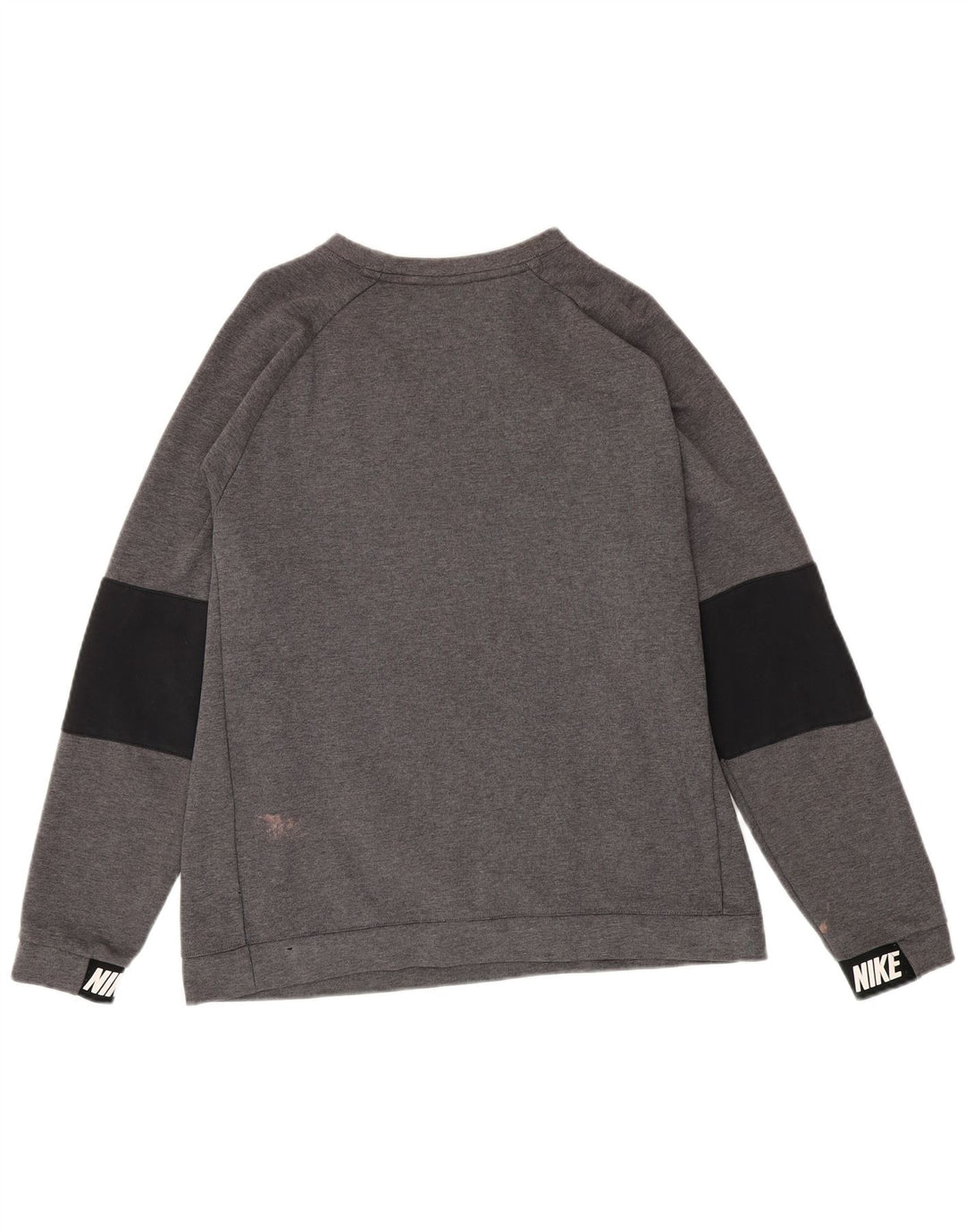 Męski sweter z grafiką Nike, duży, szary, z blokami kolorów