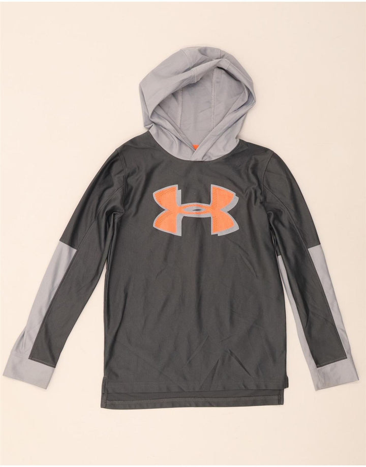 Chłopięcy top Under Armour Heat Gear Graphic z długim rękawem 9-10 lat, średni szary