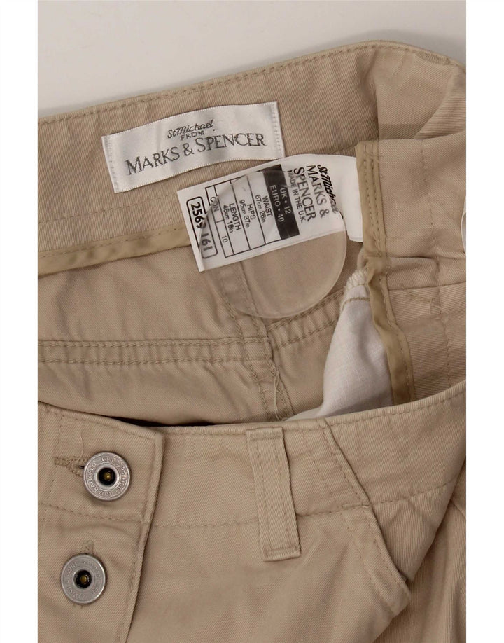 Marks & Spencer Damska spódnica mini UK 12 Medium W28 Beżowa bawełna