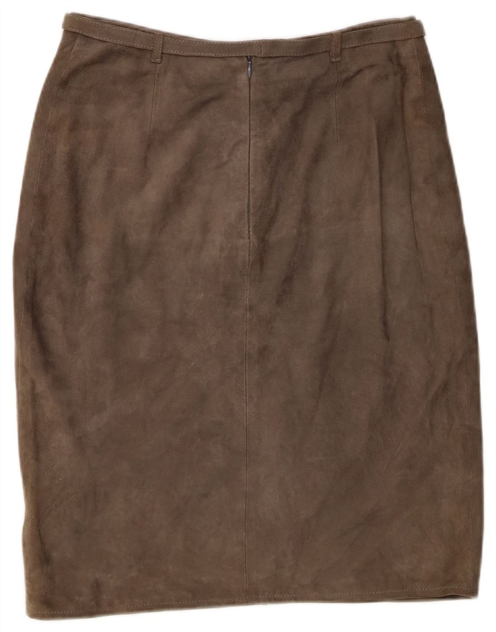 Damska zamszowa spódnica w stylu vintage IT 44 Medium W26 Skóra khaki
