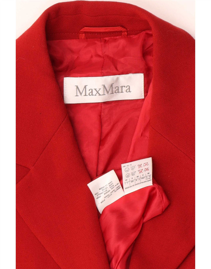 Damska marynarka zapinana na 3 guziki Max Mara UK 8, mała czerwona wełna