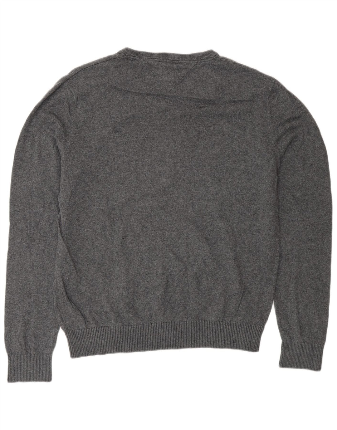 Tommy Hilfiger Męski sweter z dekoltem w kształcie litery V, średnioszary, Argyle/Diamentowa bawełna