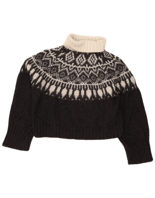 Damski sweter Massimo Dutti z okrągłym dekoltem UK 6 XS, czarny Fair Isle
