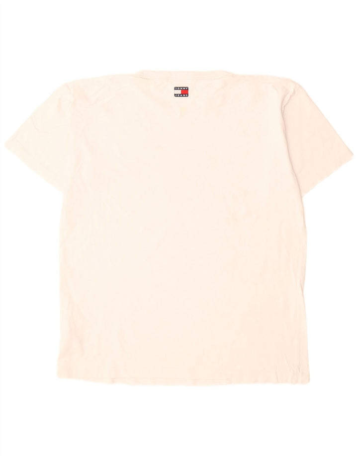 Męska koszulka z grafiką Tommy Hilfiger, średnia, biała bawełna