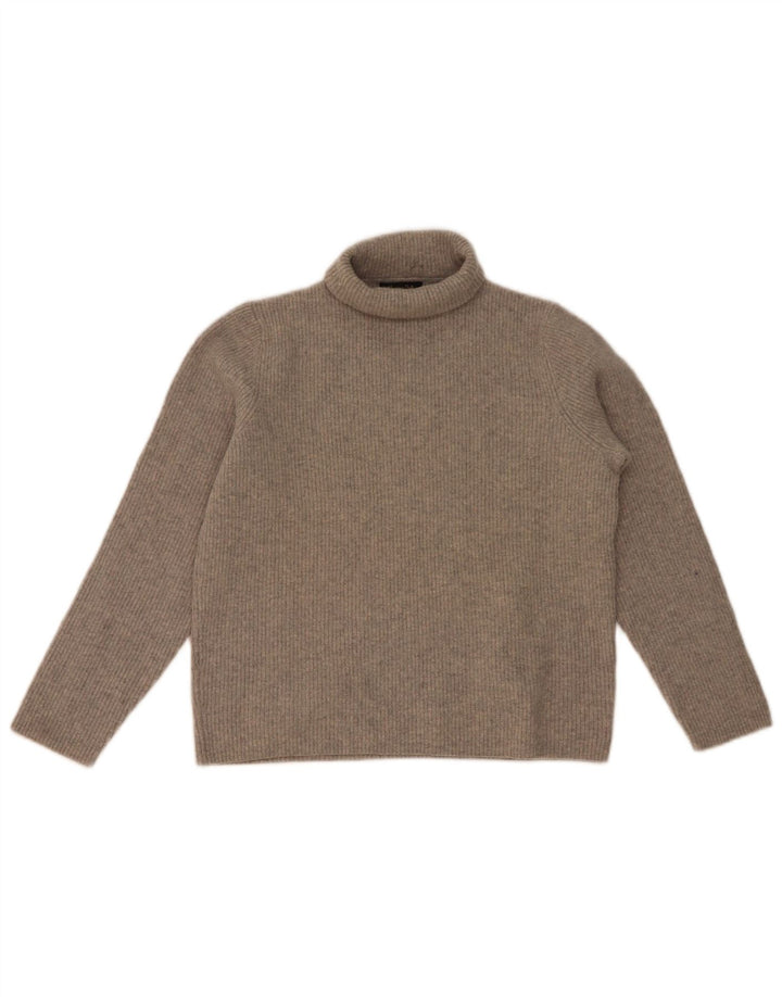 Sweter damski Massimo Dutti z wywijanym dekoltem UK 12, średnioszary, wełniany
