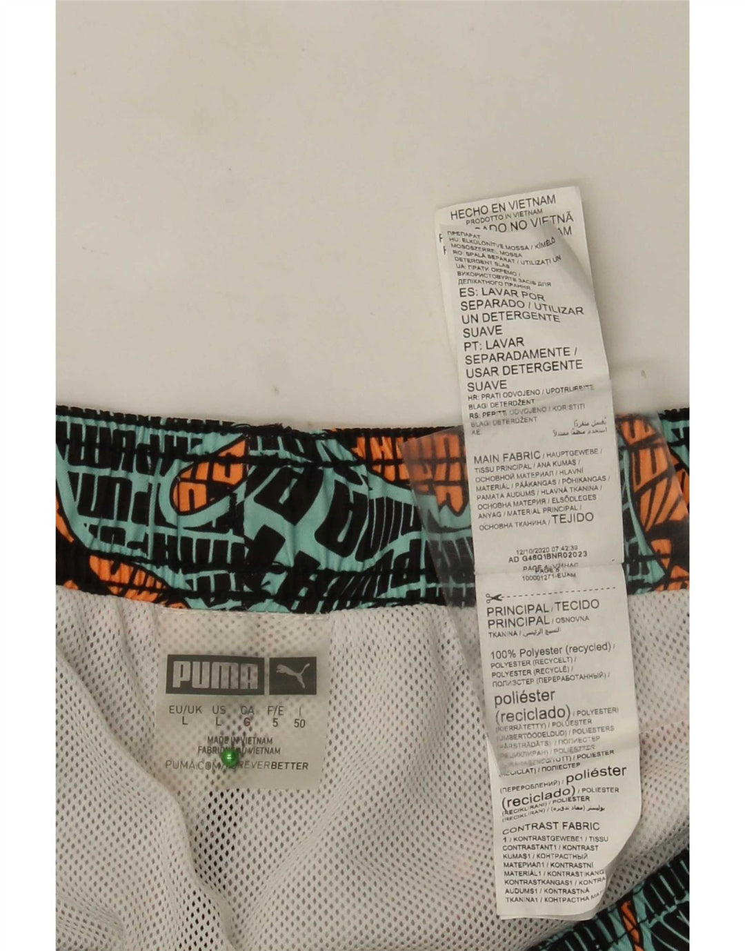 Męskie spodenki kąpielowe Puma z grafiką, duże, wielobarwny poliester