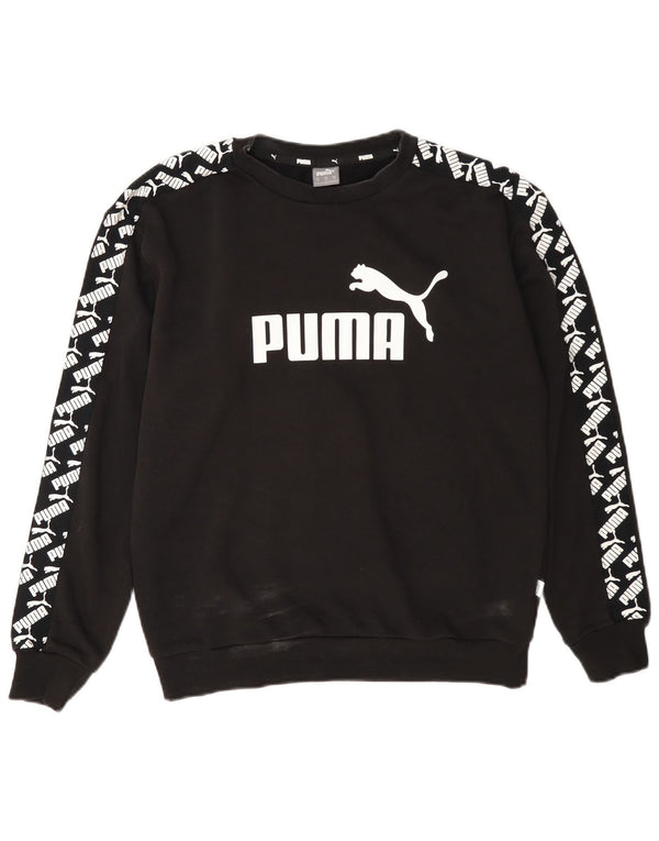 Damska bluza Puma Graphic Oversize Jumper UK 6 XS Czarna bawełna