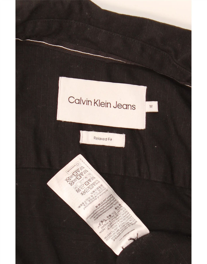 Męska koszula o swobodnym kroju Calvin Klein, średnia czarna, bawełniana