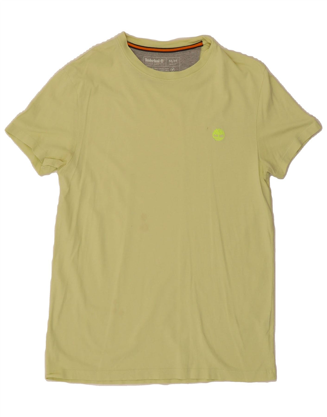 TIMBERLAND Mens Slim Fit T-Shirt Top Medium Yellow Cotton Vintage Timberland and Second-Hand Timberland from Messina Hembry 