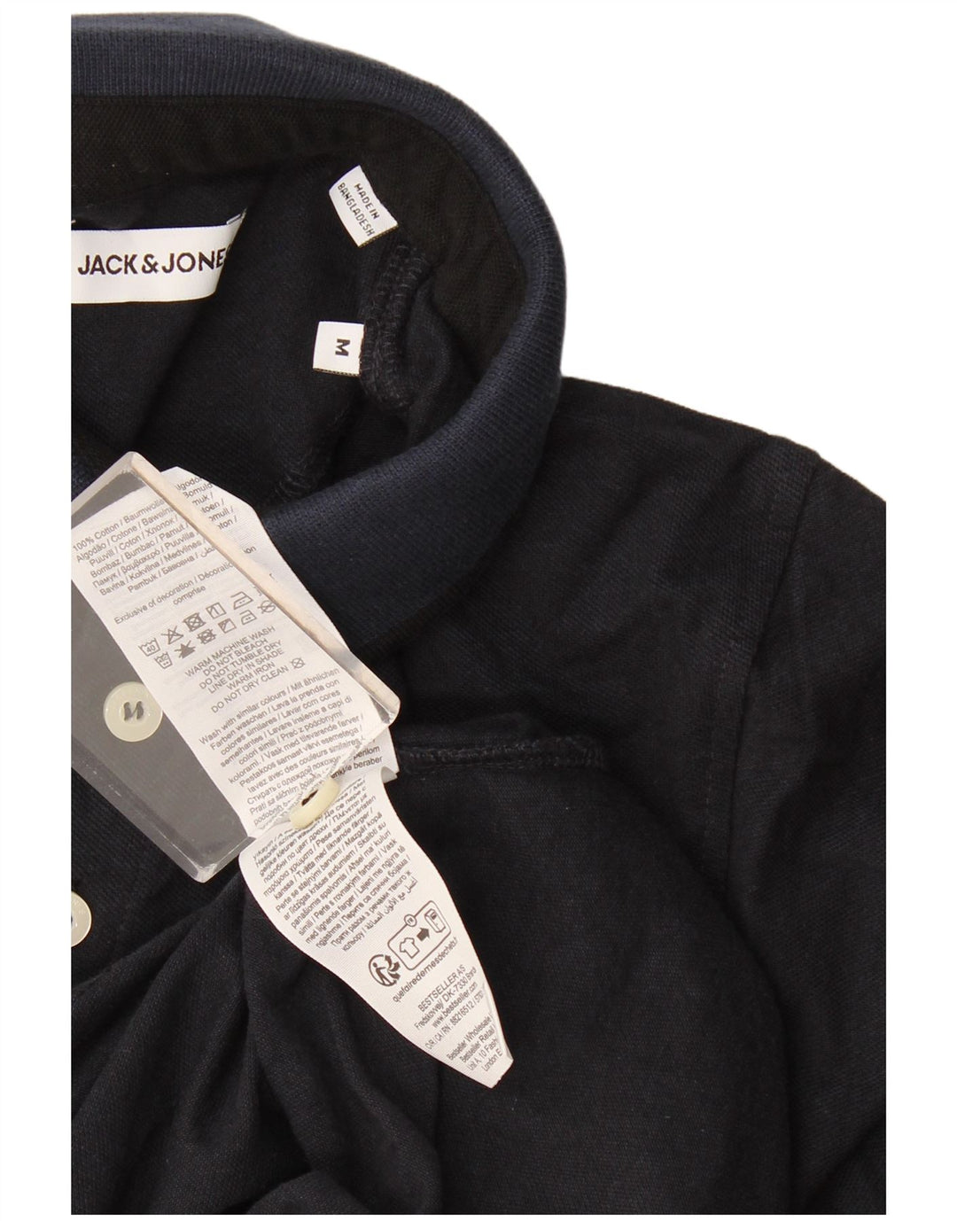 Męska koszulka polo Jack & Jones, średnia, granatowa, bawełniana